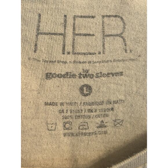 H.E.R. Short Sleeve T-Shirt Adult Size Large White/Beige (See Pics) R&B Tee - Picture 6 of 6